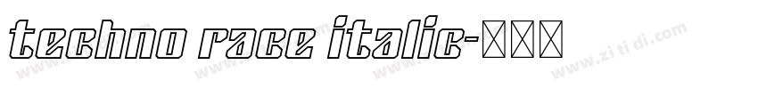 techno race italic字体转换